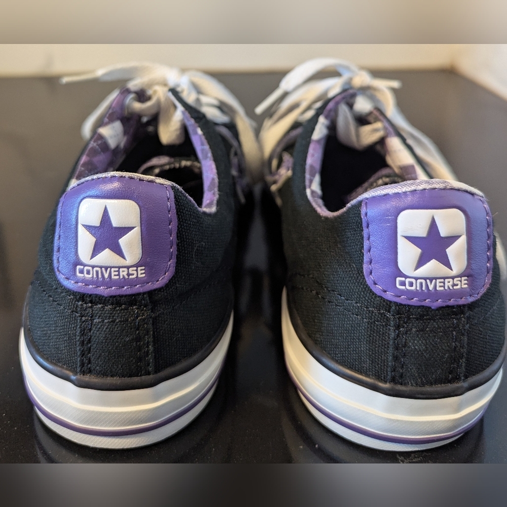 Converse One Star Low Top Purple Plaid Accent Sneakers Sizes M  6.5 W 8.5 $84.99 - Picture 6 of 8